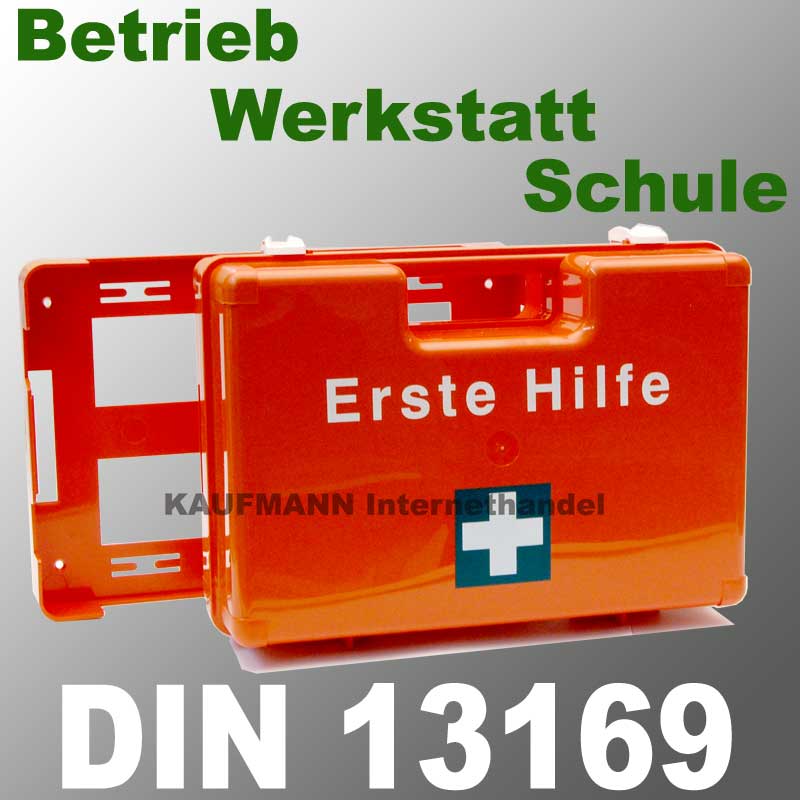 Erste Hilfe Koffer mit Wandhalterung und F�llung DIN 13169