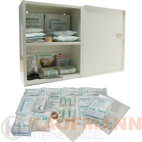 Verbandschrank Stahlblech mit F�llung DIN 13169