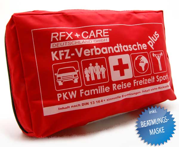 KFZ Verbandtasche PLUS mit Beatmungsmaske DIN 13164 + mehr