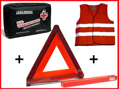 SET KFZ Verbandstasche Warndreieck Warnweste